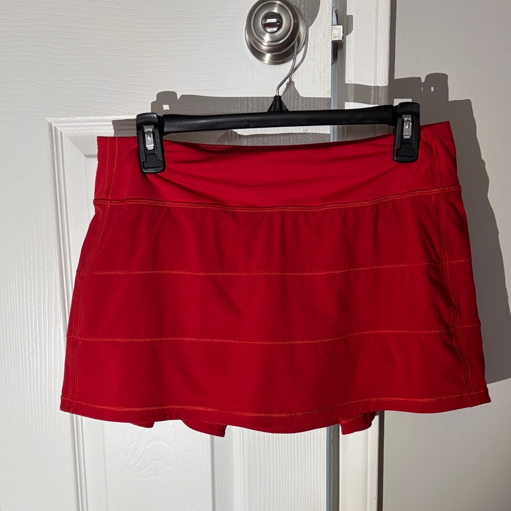 Lululemon Athletica Vibrant Red Mini Golf Skirt - Picture 3 of 10